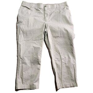 Catherines Pants Womens Plus Size 24WP Solid All Tan Comfort Waist Petite